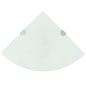Prateleiras canto 2 pcs suportes cromados 25x25cm vidro branco