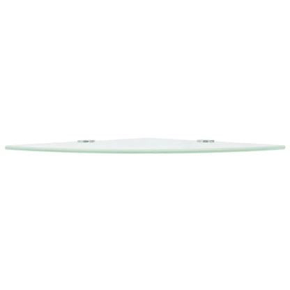 Prateleiras canto 2 pcs suportes cromados 25x25cm vidro branco