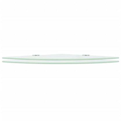 Prateleiras canto 2 pcs suportes cromados 35x35cm vidro branco