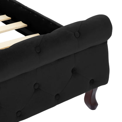 Estrutura de cama 90x200 cm veludo preto