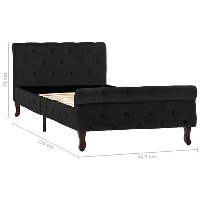 Estrutura de cama 90x200 cm veludo preto