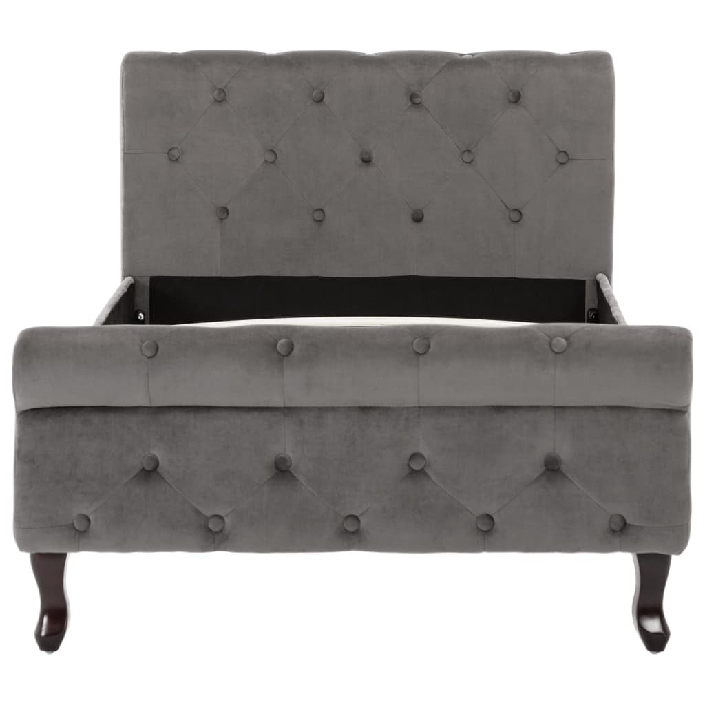Estrutura de cama 90x200 cm veludo cinzento