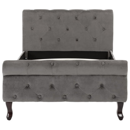 Estrutura de cama 90x200 cm veludo cinzento