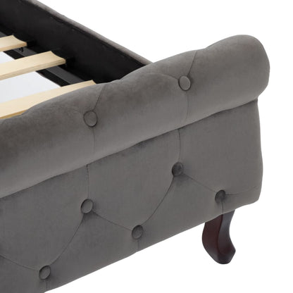 Estrutura de cama 90x200 cm veludo cinzento