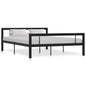 Estrutura de cama 140x200 cm metal preto e branco