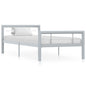 Estrutura de cama 90x200 cm metal cinzento e branco