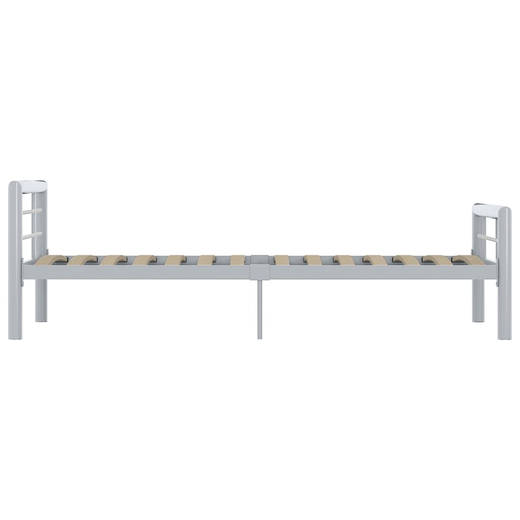 Estrutura de cama 90x200 cm metal cinzento e branco