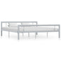 Estrutura de cama 180x200 cm metal cinzento e branco