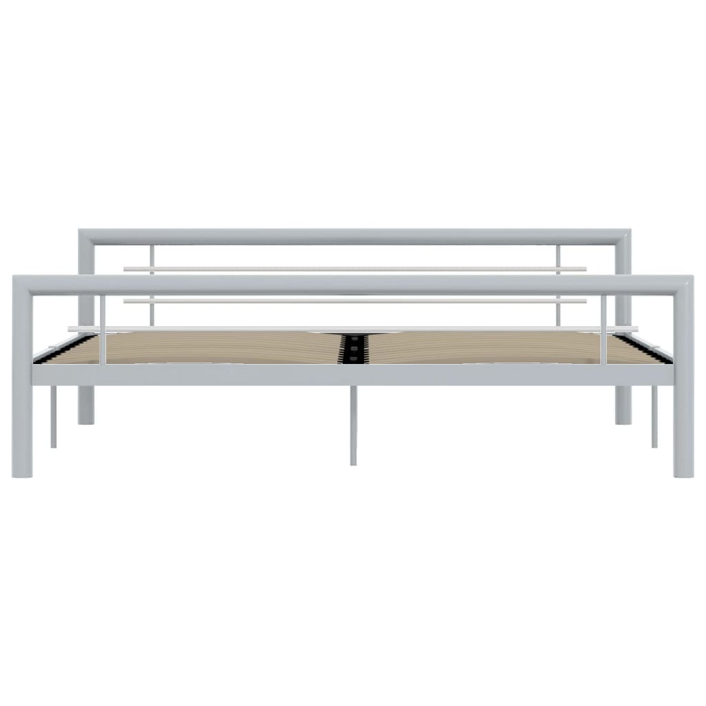 Estrutura de cama 180x200 cm metal cinzento e branco