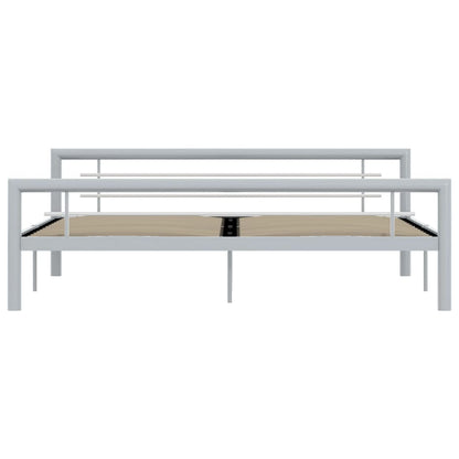 Estrutura de cama 180x200 cm metal cinzento e branco