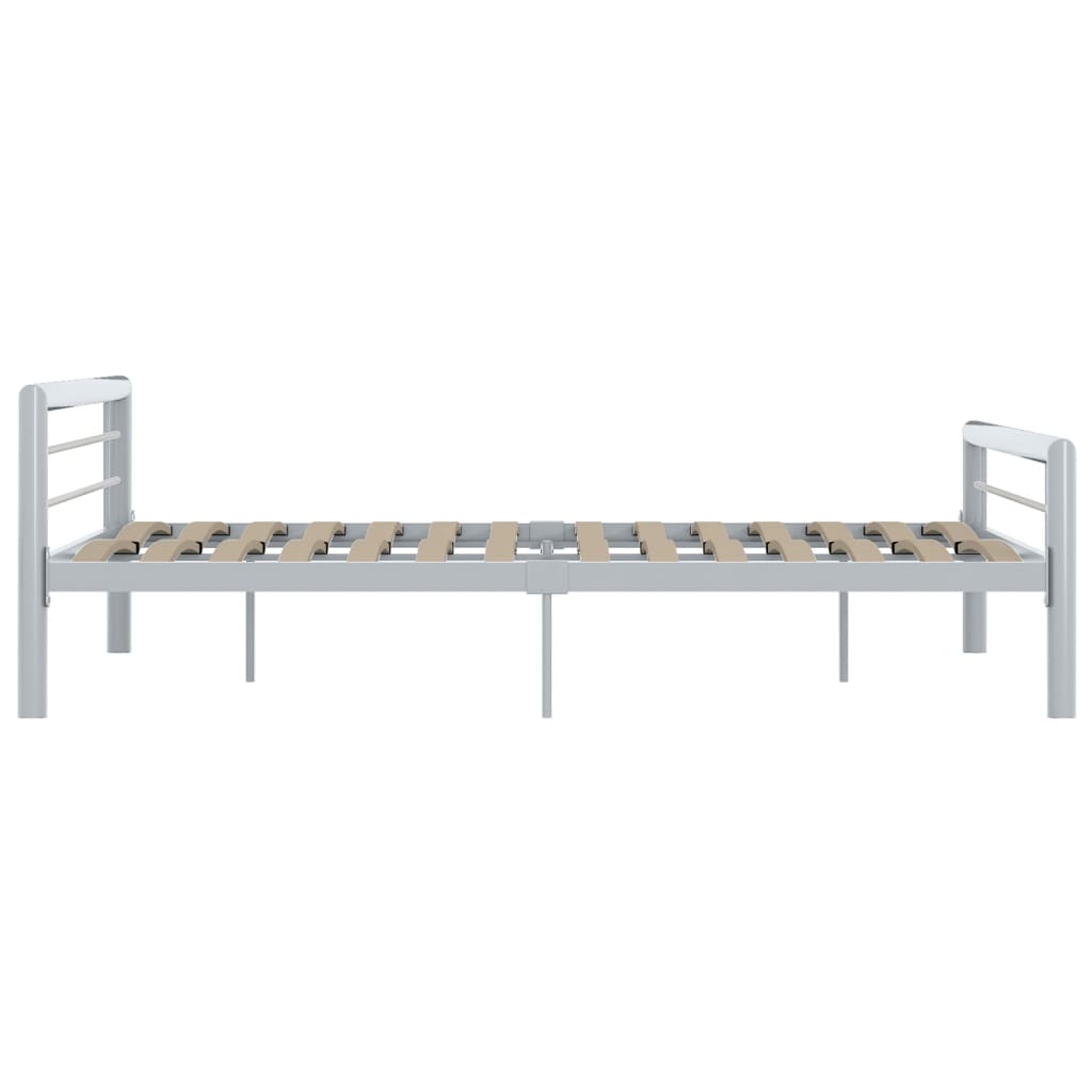 Estrutura de cama 180x200 cm metal cinzento e branco