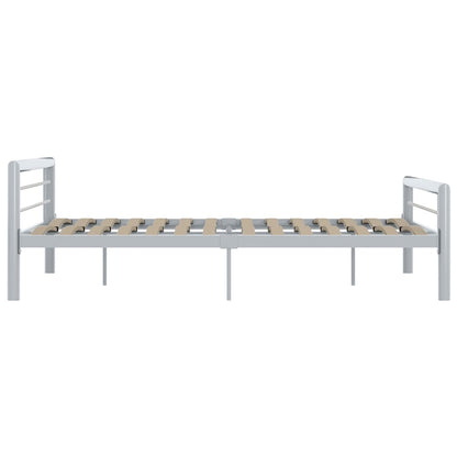 Estrutura de cama 180x200 cm metal cinzento e branco