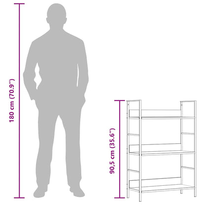 Estante 3 prateleiras derivados de madeira cor carvalho