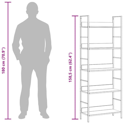 Estante com 5 prateleiras derivados de madeira preto