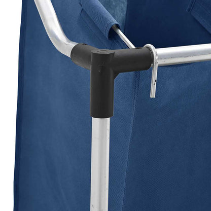 Separador de roupa suja com 3 sacos aço azul