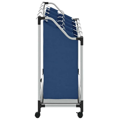 Separador de roupa suja com 4 sacos aço azul