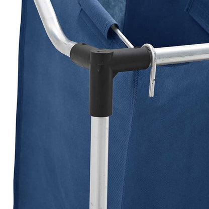 Separador de roupa suja com 4 sacos aço azul