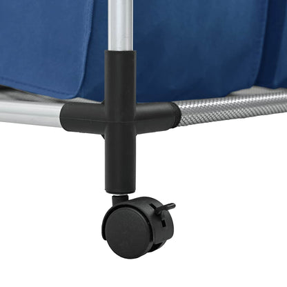 Separador de roupa suja com 4 sacos aço azul