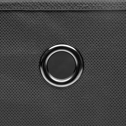 Caixas de arrumação com tampas 4 pcs 32x32x32 cm tecido cinza