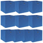 Caixas de arrumação 10 pcs 32x32x32 cm tecido azul