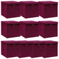 Caixas arrumação c/ tampas 10pcs tecido vermelho escuro