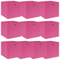 Caixas de arrumação 10 pcs 32x32x32 cm tecido rosa