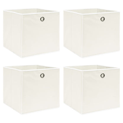 Caixas de arrumação 4 pcs 32x32x32 cm tecido branco