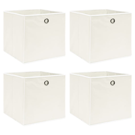 Caixas de arrumação 4 pcs 32x32x32 cm tecido branco