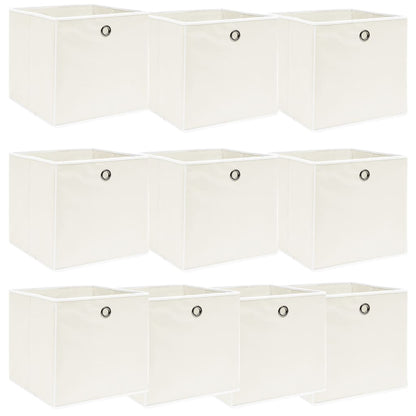Caixas de arrumação 10 pcs 32x32x32 cm tecido branco