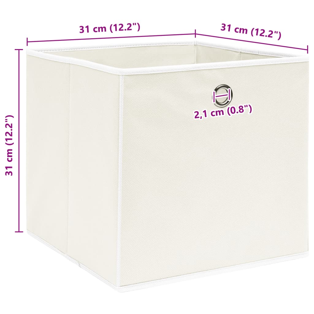 Caixas de arrumação 10 pcs 32x32x32 cm tecido branco