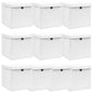 Caixas de arrumação com tampas 10 pcs 32x32x32 cm tecido branco