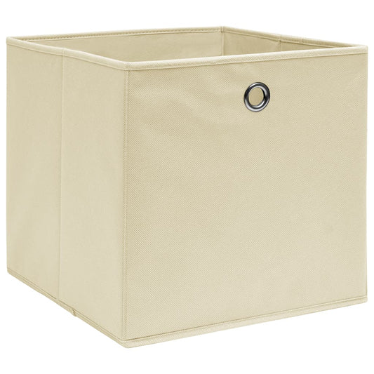 Caixas de arrumação 4 pcs 32x32x32 cm tecido creme