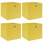 Caixas de arrumação 4 pcs 32x32x32 cm tecido amarelo