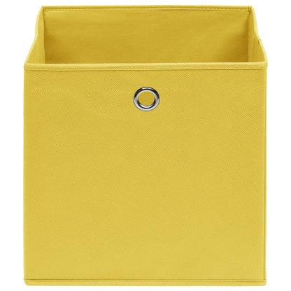 Caixas de arrumação 4 pcs 32x32x32 cm tecido amarelo