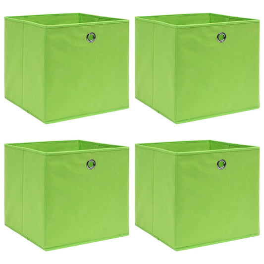 Caixas de arrumação 4 pcs 32x32x32 cm tecido verde