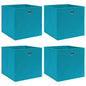 Caixas de arrumação 4 pcs 32x32x32 cm tecido azul-bebé