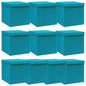 Caixas de arrumação com tampas 10 pcs tecido azul-bebé