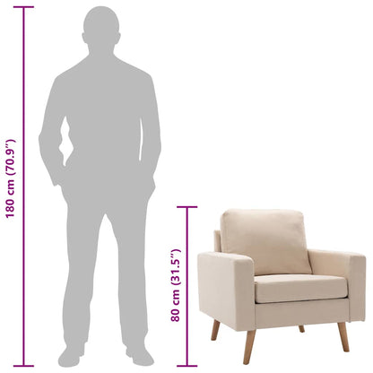 Poltrona em tecido creme