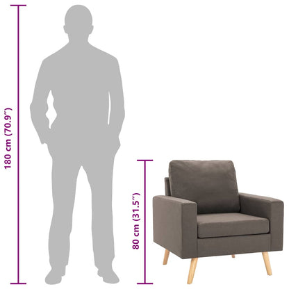 Poltrona em tecido cinzento-acastanhado