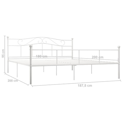 Estrutura de cama 180x200 cm metal branco
