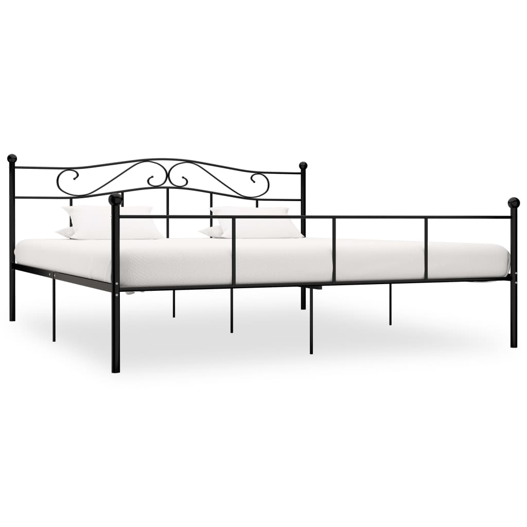 Estrutura de cama em metal 180x200 cm preto