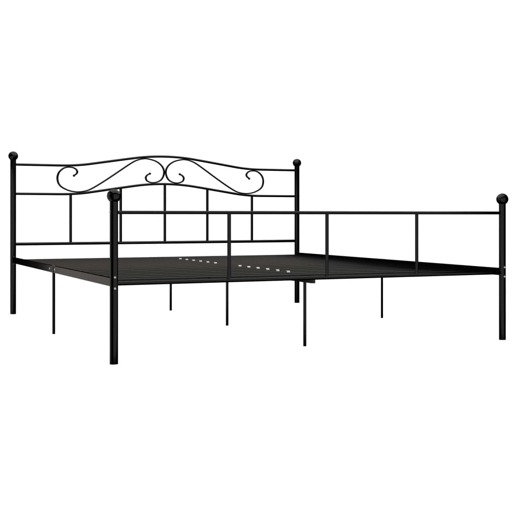 Estrutura de cama em metal 180x200 cm preto