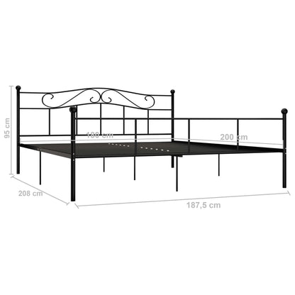 Estrutura de cama em metal 180x200 cm preto