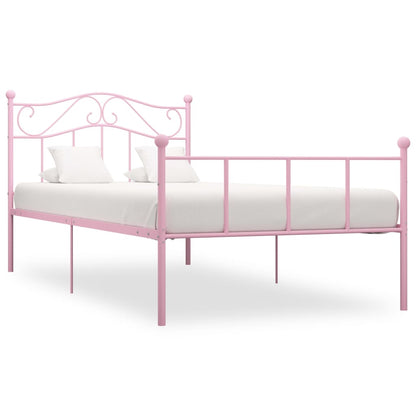 Estrutura de cama 90x200 cm metal rosa