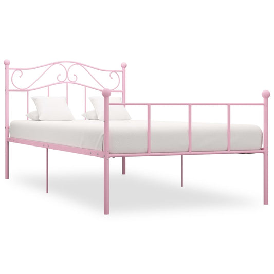 Estrutura de cama 90x200 cm metal rosa