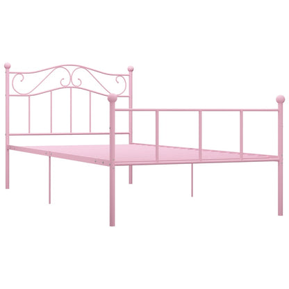 Estrutura de cama 90x200 cm metal rosa