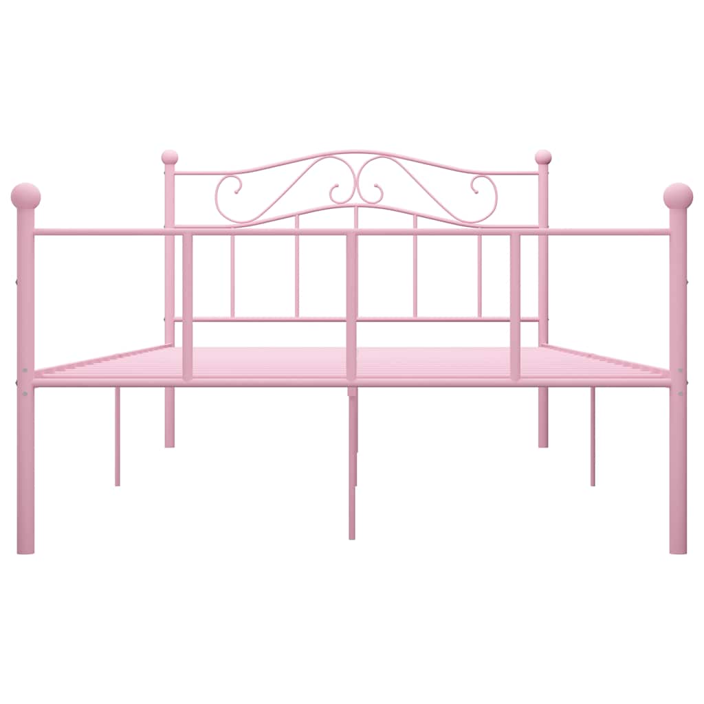 Estrutura de cama 140x200 cm metal rosa