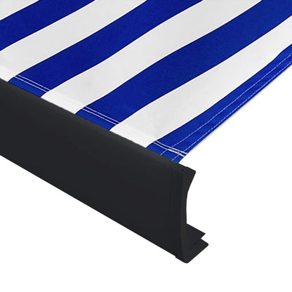 Toldo motorizado com caixa 450x300 cm azul e branco
