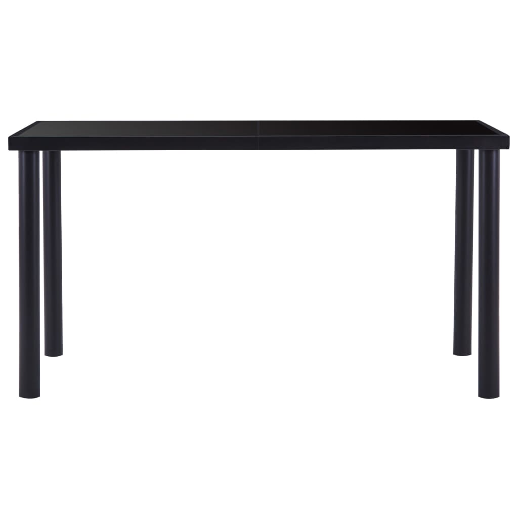7 pcs conjunto de jantar couro artificial preto