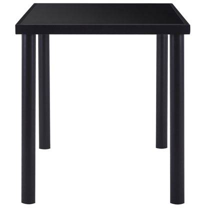 7 pcs conjunto de jantar couro artificial preto